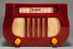 Catalin DeWald A-501 ”Lyre” Radio in Highly Marbleized Oxblood Red